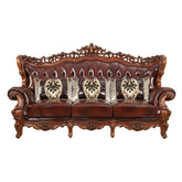 Eustoma Cherry Top Grain Leather Match & Walnut Sofa Model 53065 By ACME Furniture